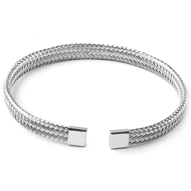 Bracelete Minimalista Trançado Aço Inox 4MEN