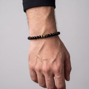 Pulseira-Masculina-Pedra-Natural-Olho-de-Tigre + Ônix-4men