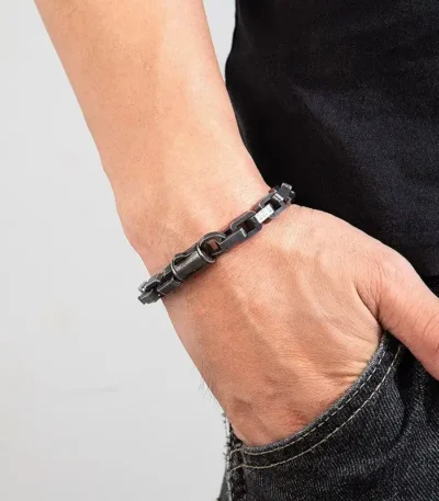 pulseira-masculina-de-aco-preto