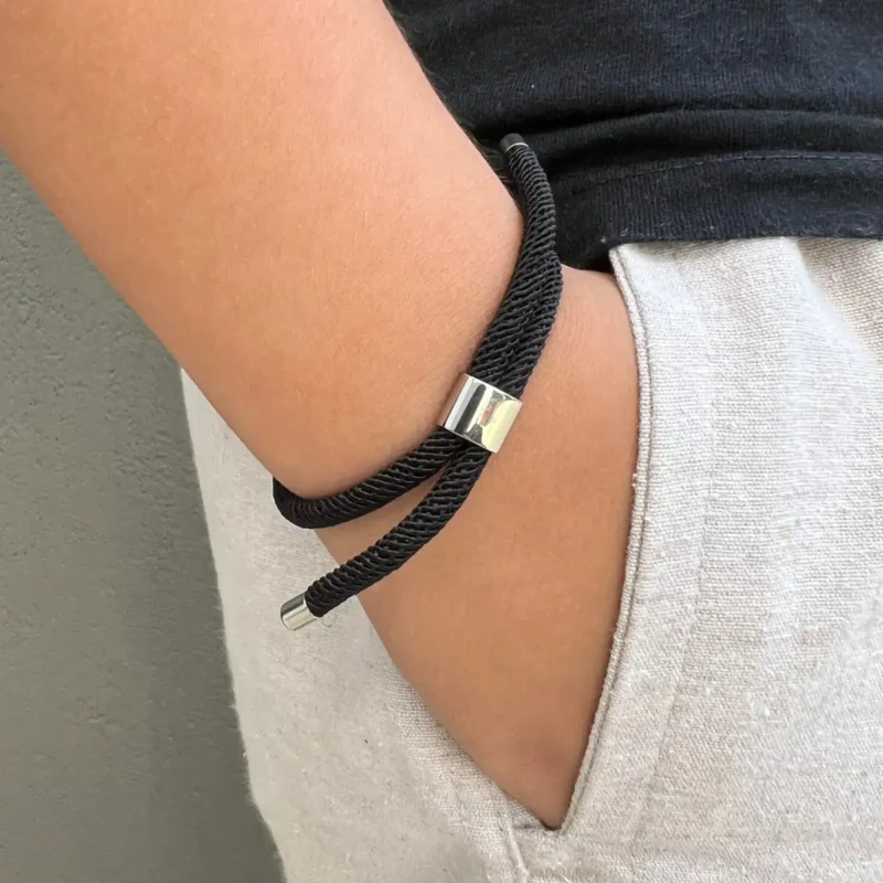 Pulseira Infantil Sallerno de Corda Preta