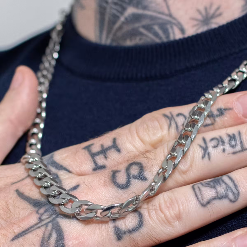 corrente-titan-elo-grumet-em-aco-inox-prata-detalhe corrente-titan-elo-grumet-em-aco-inox-prata-detalhe